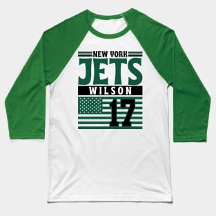 New York Jets Wilson 17 American Flag Football Baseball T-Shirt